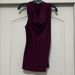 Postella Silk Deep Purple Cowl Neck Tank